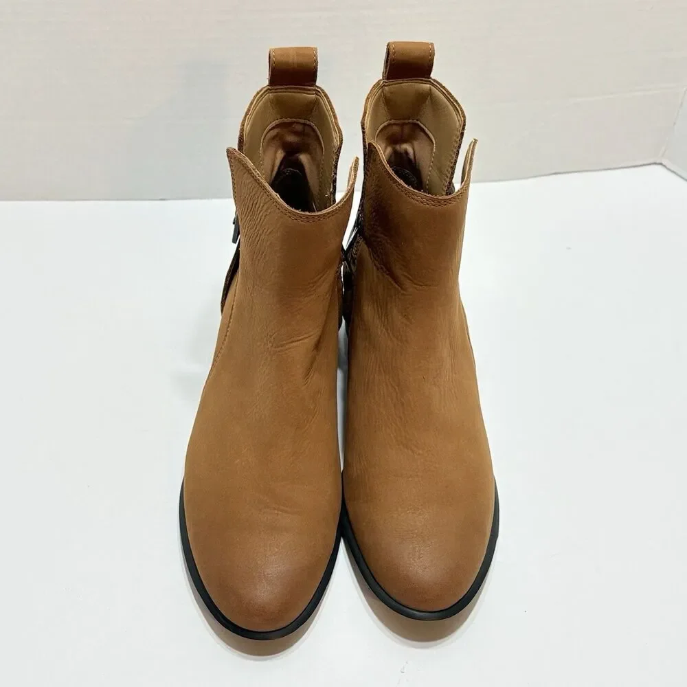 Vionic Women's Perry Sienna Waterproof Boots Toffee 7.5 Western Cowgirl